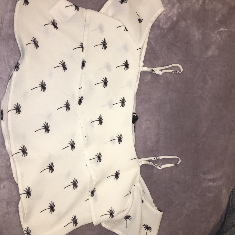 White with black palm trees
